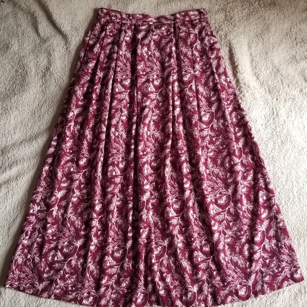 Burgundy Flower Skirt